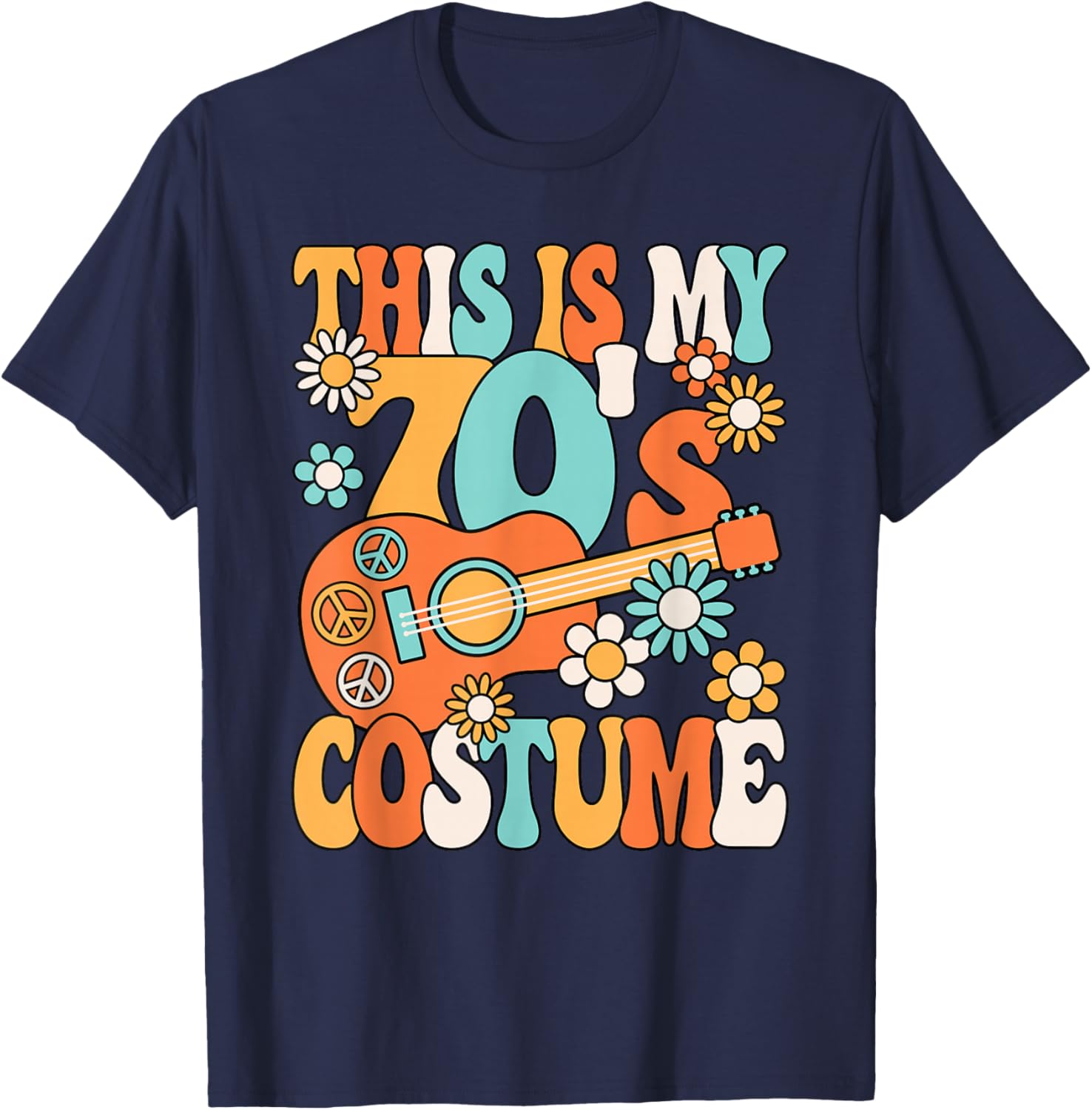 This Is My 70's Costume Women 1970s Party 70s Outfit Retro T-Shirt - T-Shirt | Navy