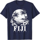 Fiji Islands Hibiscus Flowers Beach Surfer Souvenir T-Shirt - T-Shirt | Navy