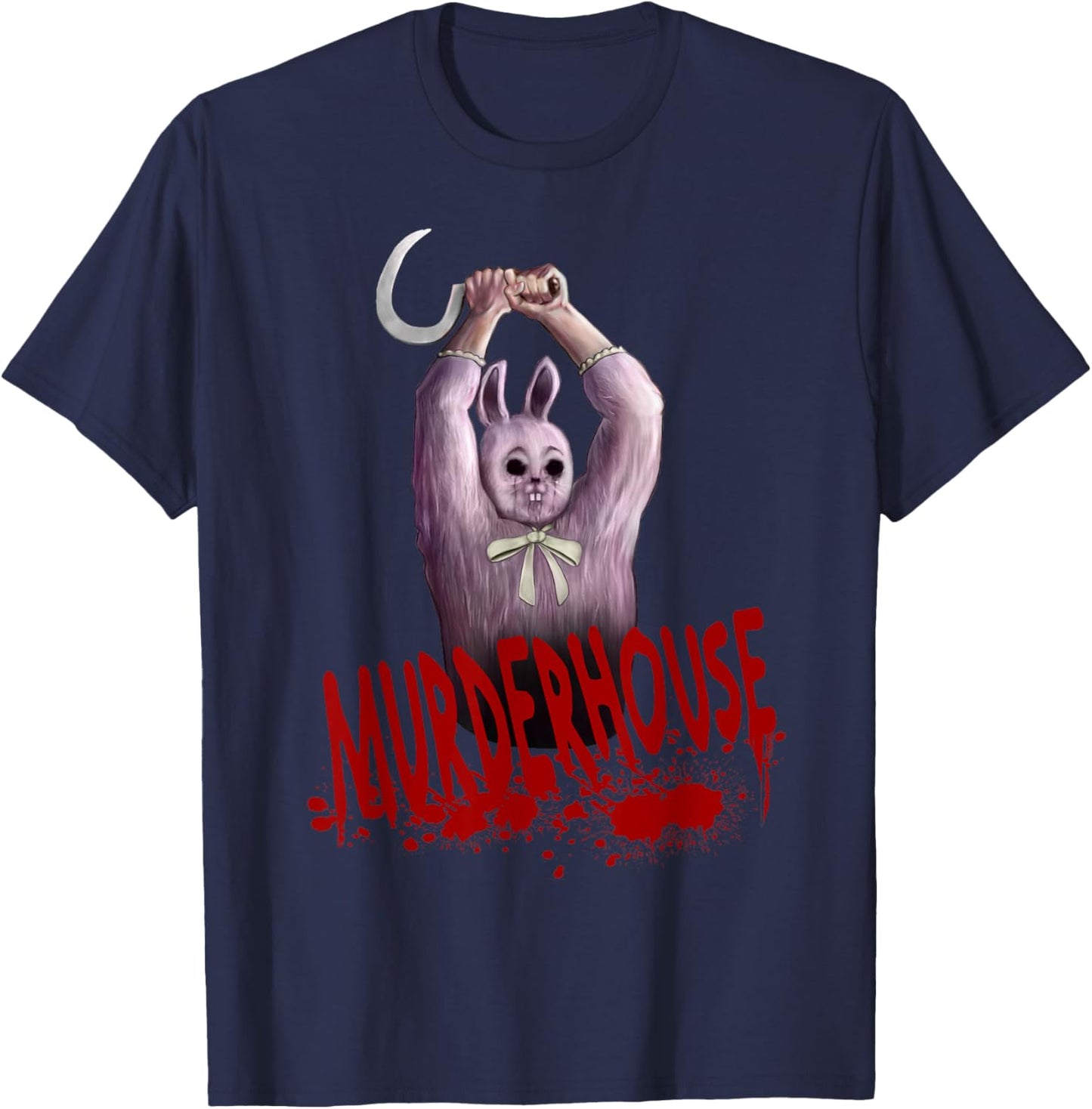 Murder House Easter Bunny Survival Horror Game Maniac T-Shirt - T-Shirt | Navy