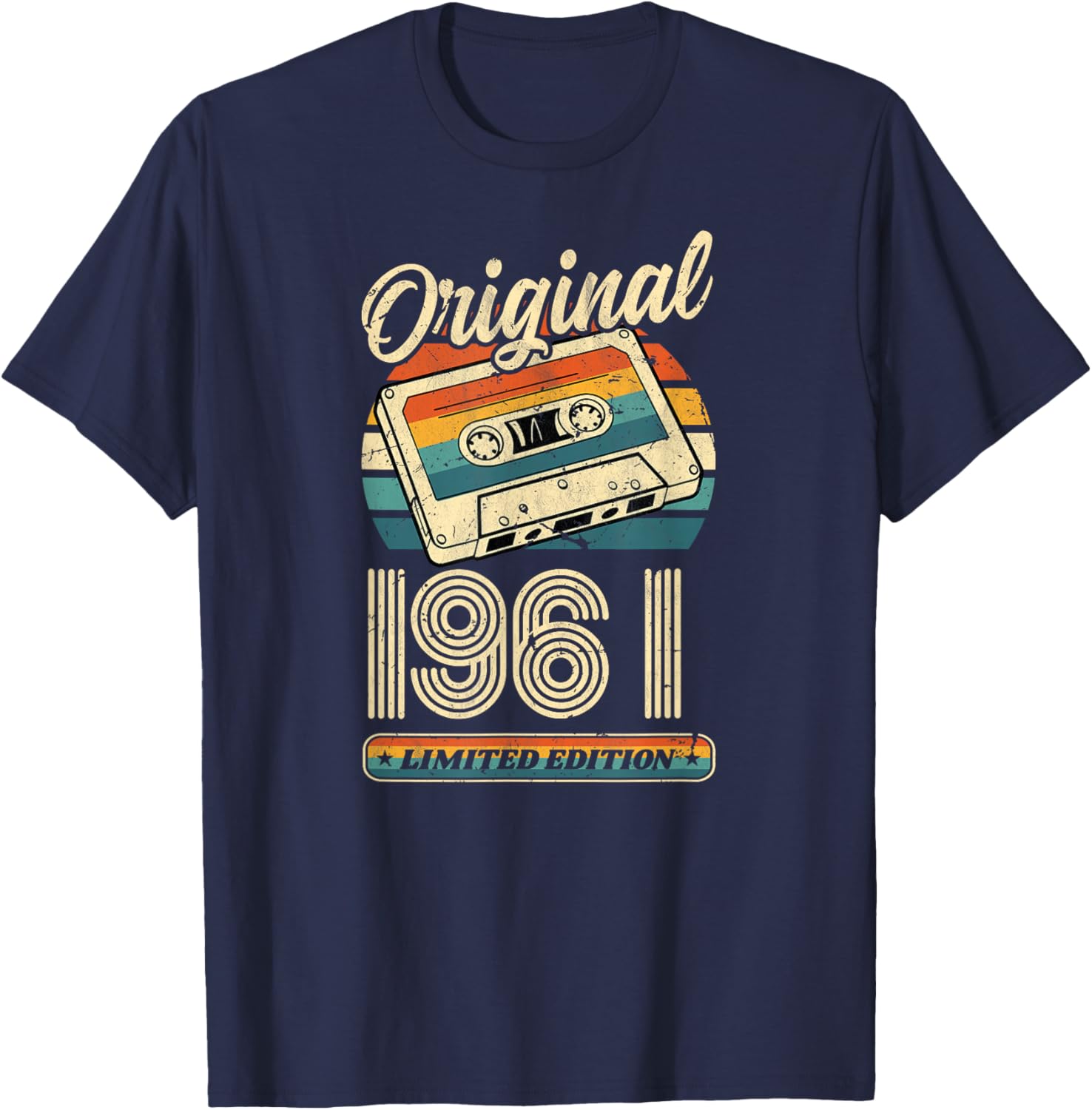 65.Geburtstag Retro Vintage 1961 Mann Frau Geschenk T-Shirt - T-Shirt | Navy
