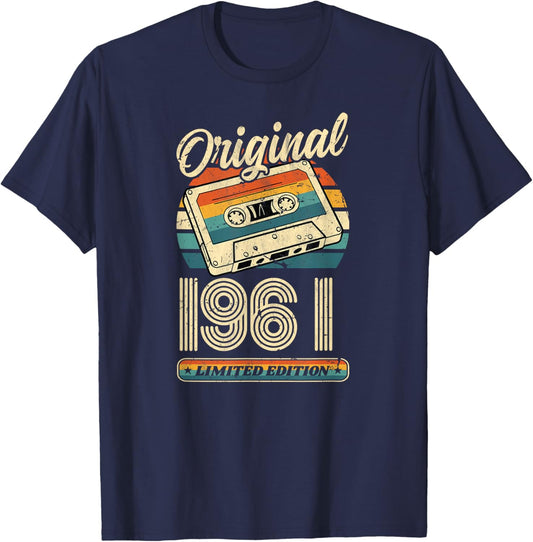 65.Geburtstag Retro Vintage 1961 Mann Frau Geschenk T-Shirt - T-Shirt | Navy