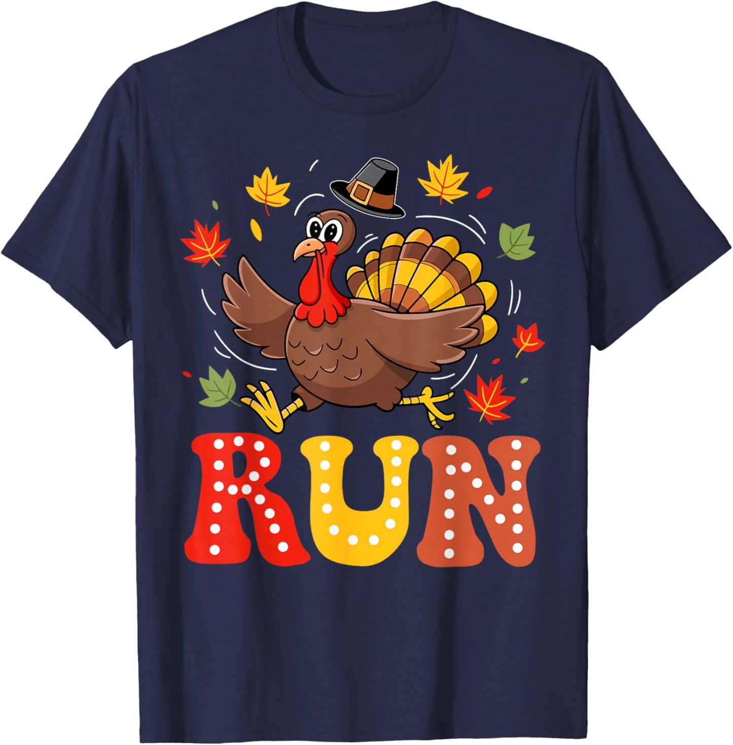 Turkey Run Costume Thanksgiving Running Turkey Trot T-Shirt - T-Shirt | Navy