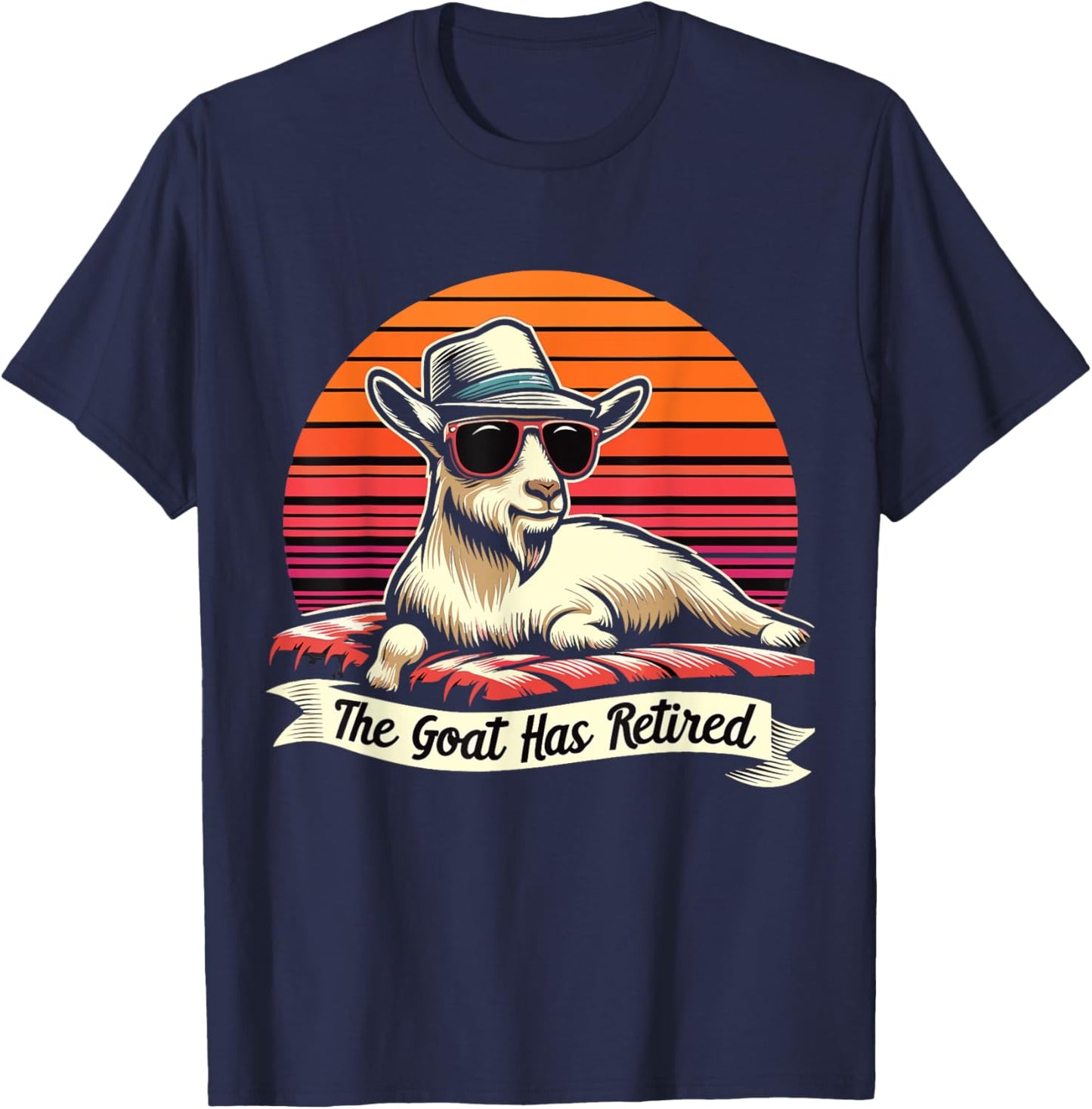 the goat has retired men Retirement goat Pension plan T-Shirt - T-Shirt | Navy