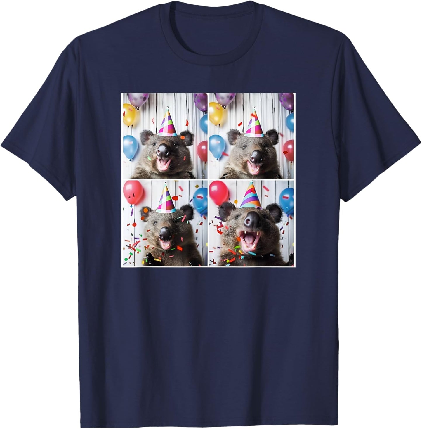 Wombat Lover Australian Animal Party Hat Wombat Birthday T-Shirt - T-Shirt | Navy