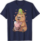 Capybara & Bubble Tea Girls' Turtle T-Shirt - T-Shirt | Navy
