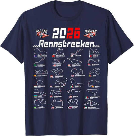2026 Motorsport Calendar T-Shirt - T-Shirt | Navy