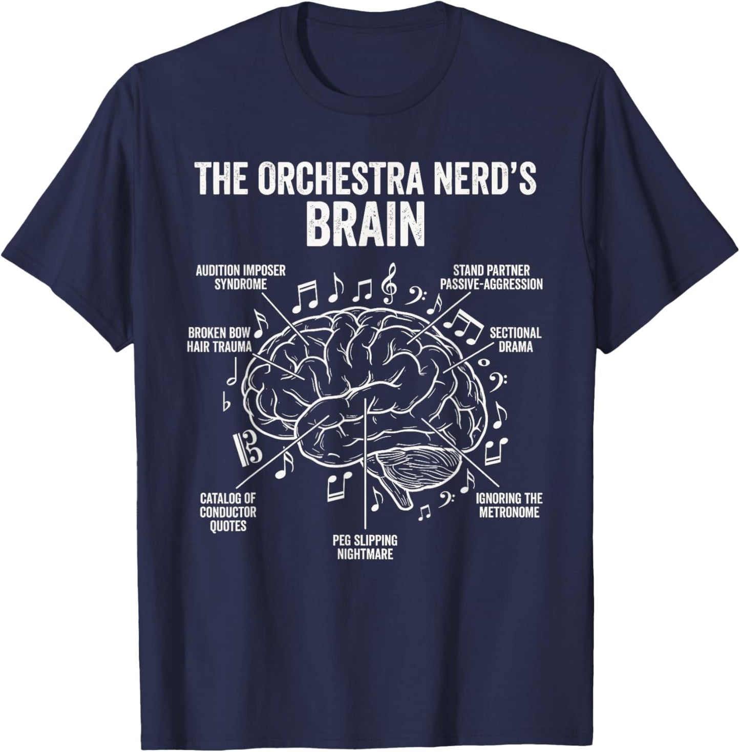 Funny Orchestra Nerd for Violin Viola Cello Player T-Shirt - T-Shirt | Navy