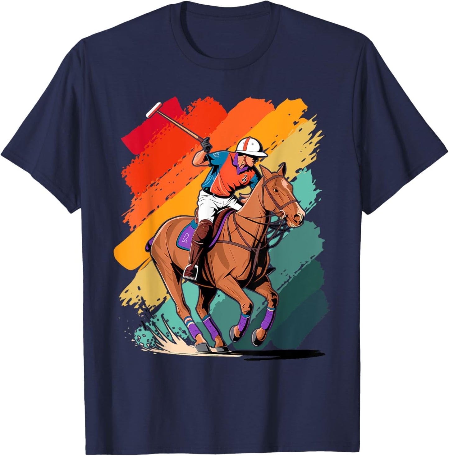 Colorful Polo player Boy on Polo T-Shirt - T-Shirt | Navy