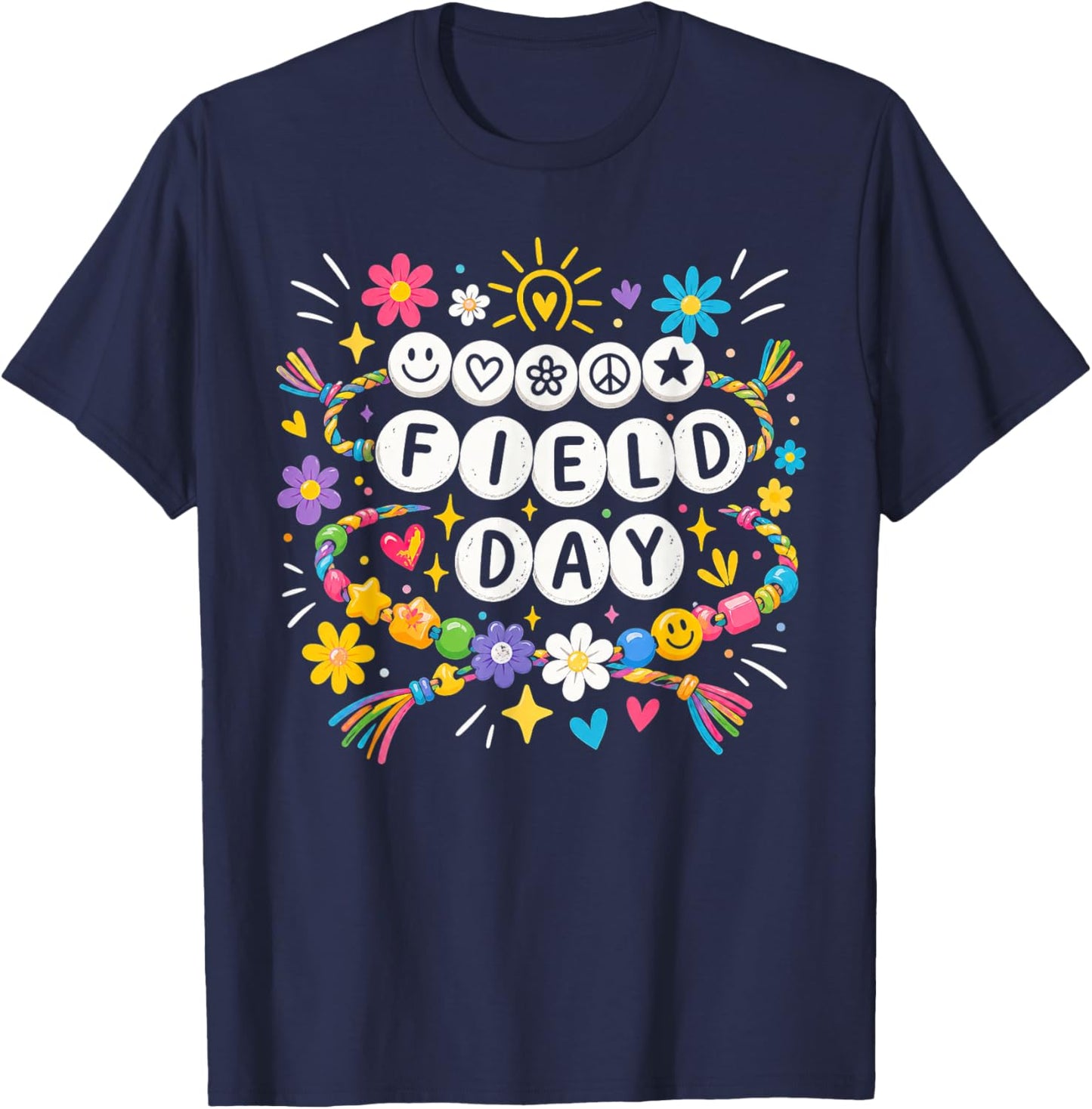 Field Day Let The Games Begin Friendship Bracelet T-Shirt - T-Shirt | Navy