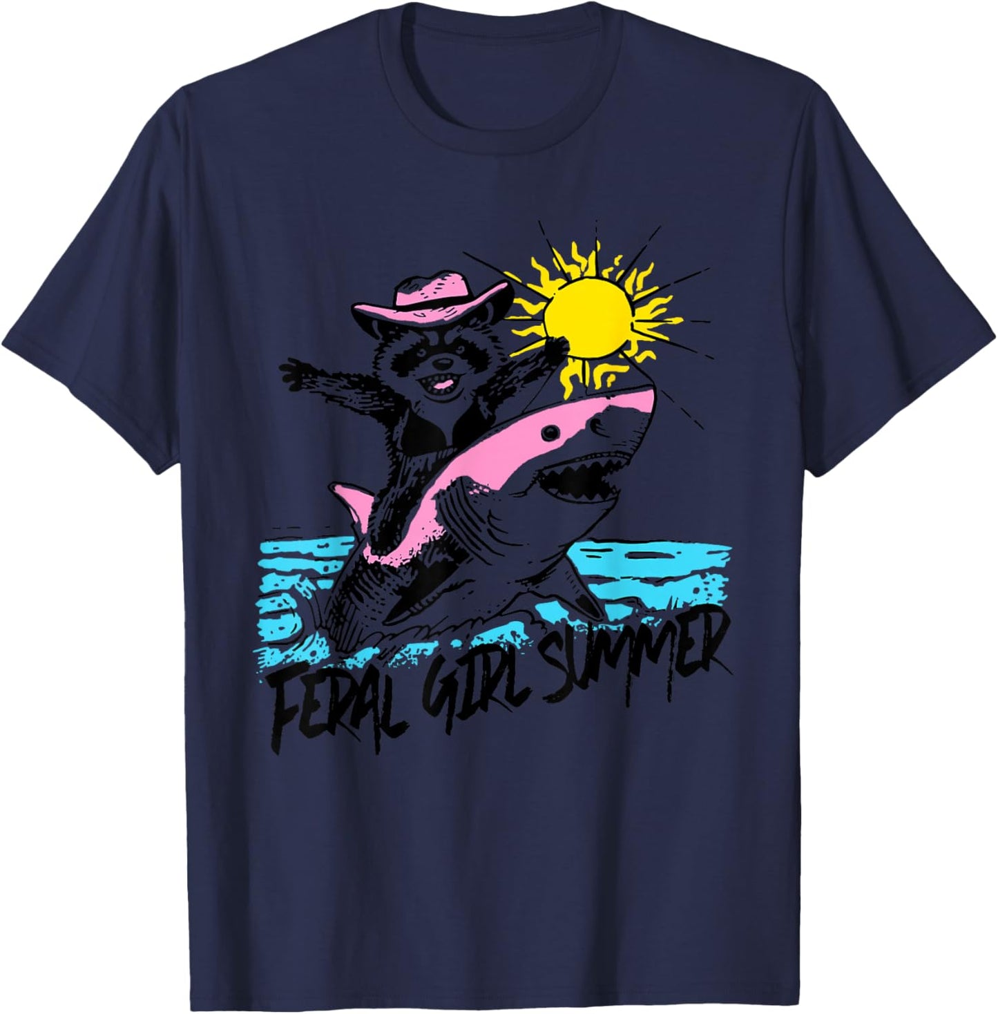 Funny Feral Girl Summer , Women T-Shirt - T-Shirt | Navy
