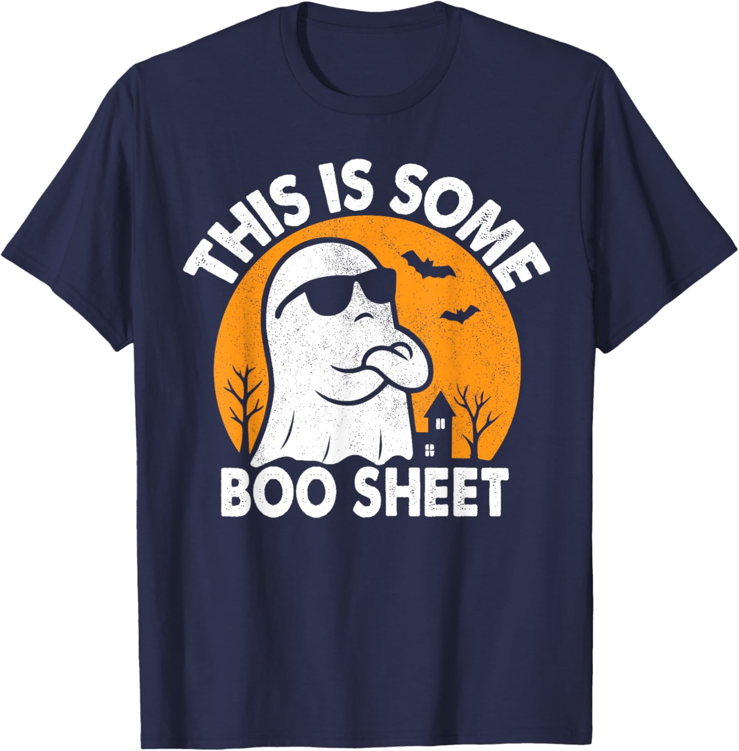 Cool Ghost Funny Halloween Costume Spooky Party T-Shirt - T-Shirt | Navy