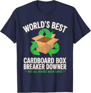 Cardboard Box Breaker. Funny T-Shirt - T-Shirt | Navy