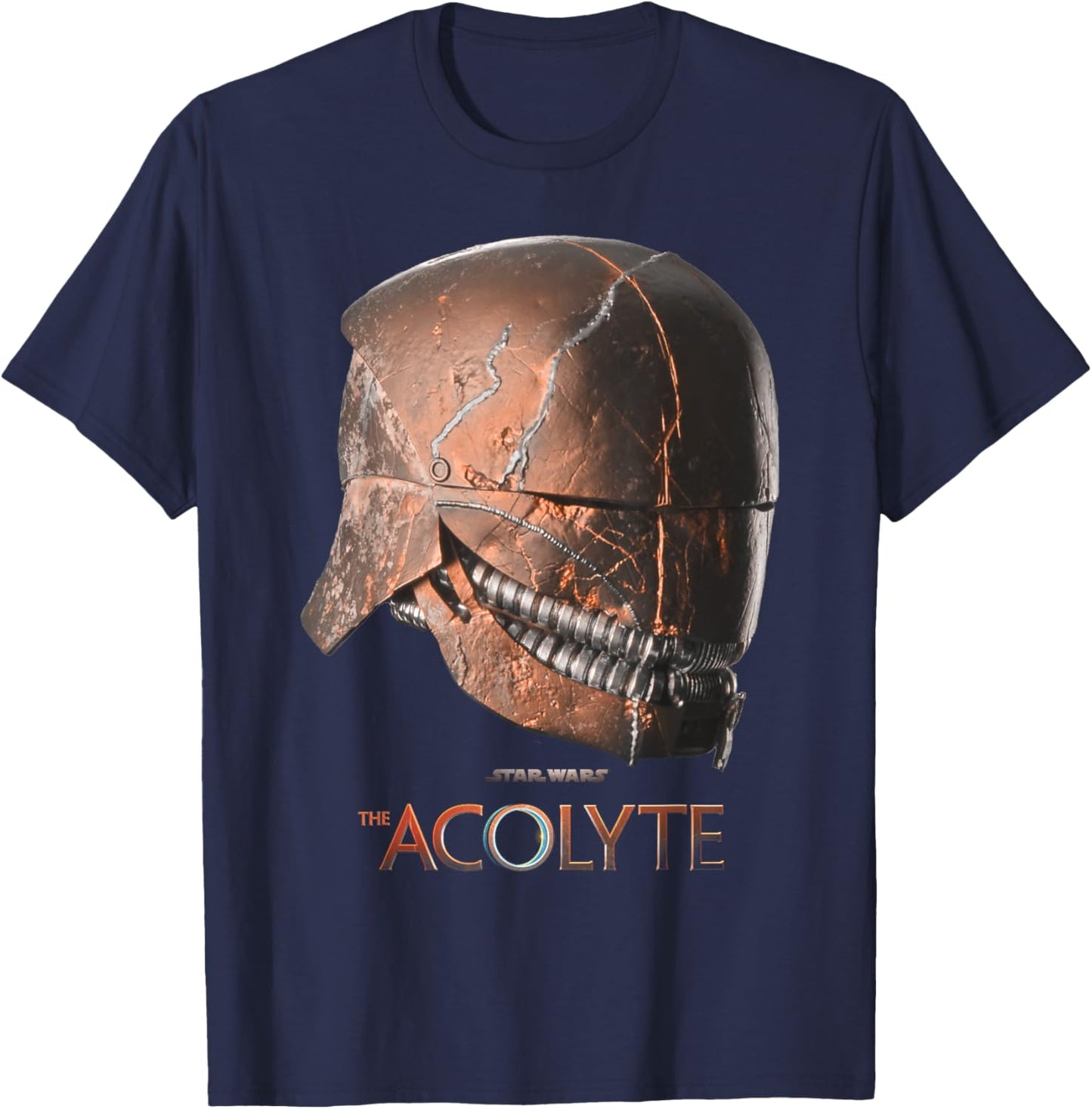 Star Wars The Acolyte Sith Lord Helmet Angle Portrait T-Shirt - T-Shirt | Navy