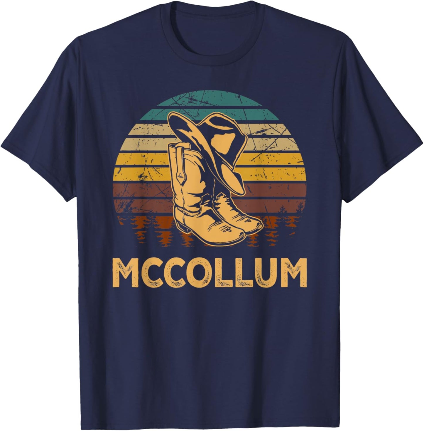 Vintage McCollum Personalized McCollum Birthday Family Pride T-Shirt - T-Shirt | Navy