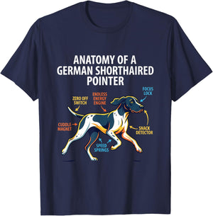 Athletic Anatomy of a German Shorthaired T-Shirt - T-Shirt | Navy