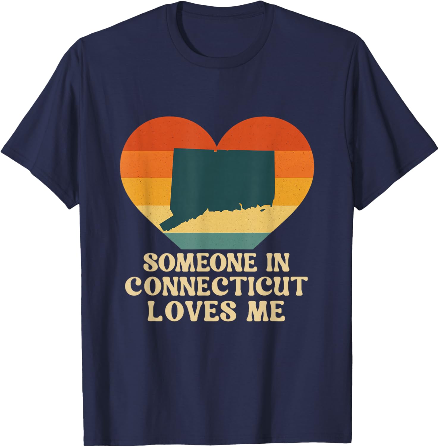 Someone in Connecticut Loves Me CT US State Retro Souvenir T-Shirt - T-Shirt | Navy