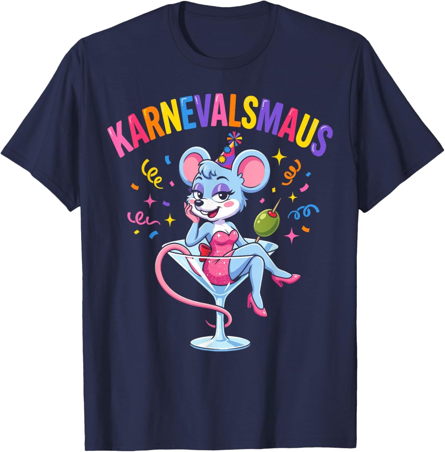 Carnival Mouse Women's Costume Replacement Cologne Alaaf Look T-Shirt - T-Shirt | Navy