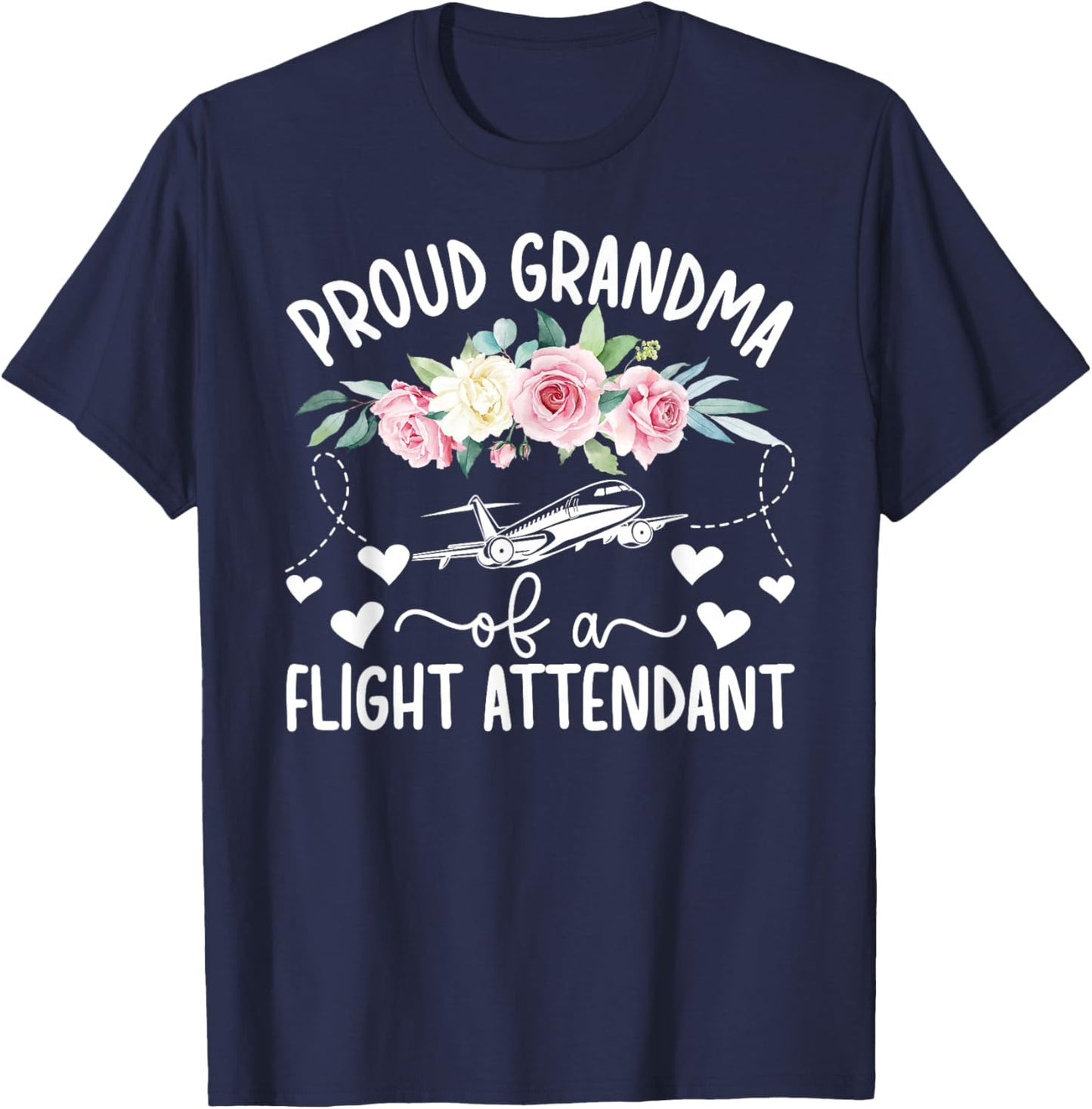Grandma of A Flight Attendant Grandma Stewardess Grandma T-Shirt - T-Shirt | Navy