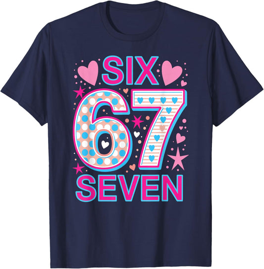 67 Six Seven 6-7 Sweet Italian Brainrot Kids Meme Shirt T-Shirt - T-Shirt | Navy
