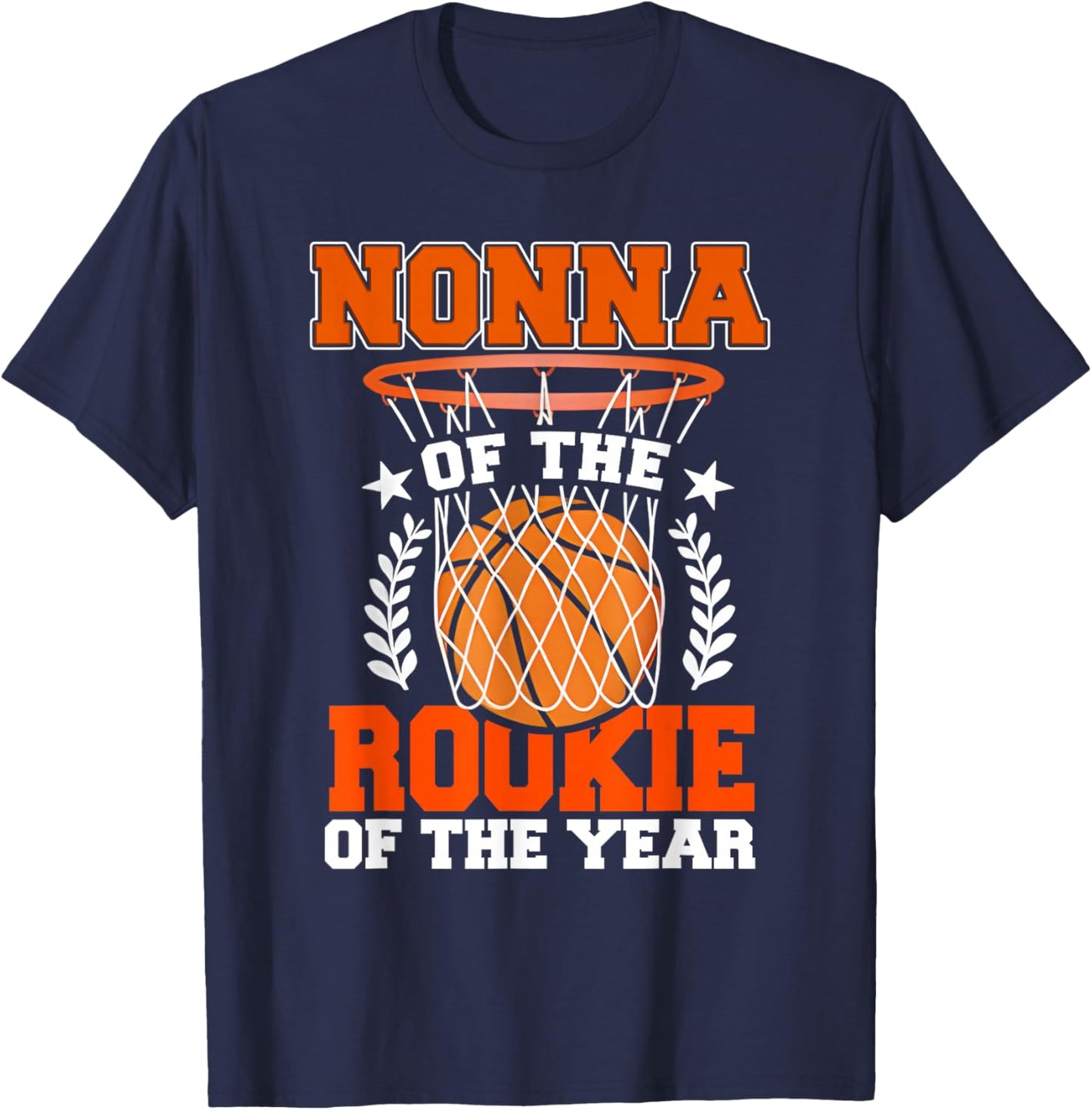 Nonna of Rookie 1st Basketball Bday Theme Matching T-Shirt - T-Shirt | Navy