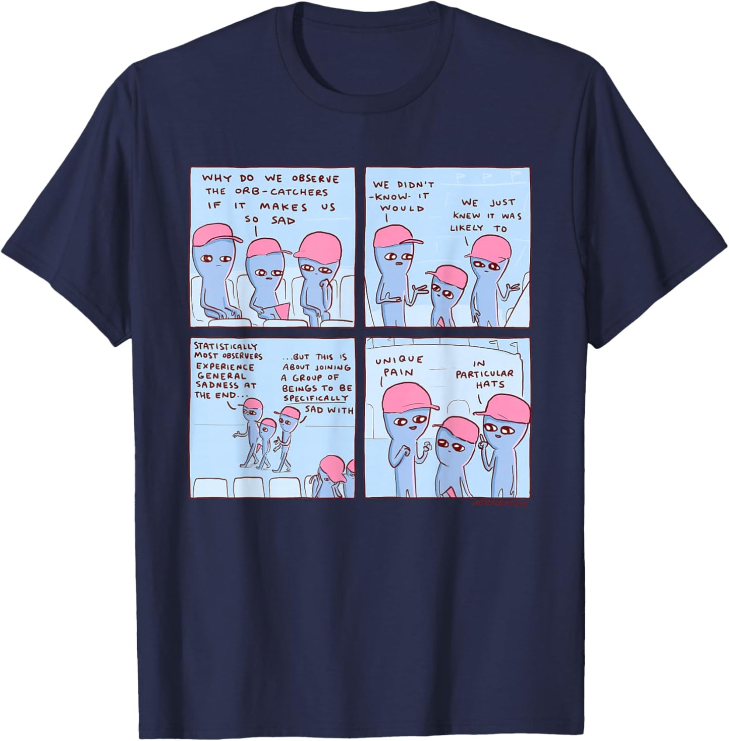 Threadless Nathan W. Pyle Strange Planet Unique Pain Graphic T-Shirt - T-Shirt | Navy