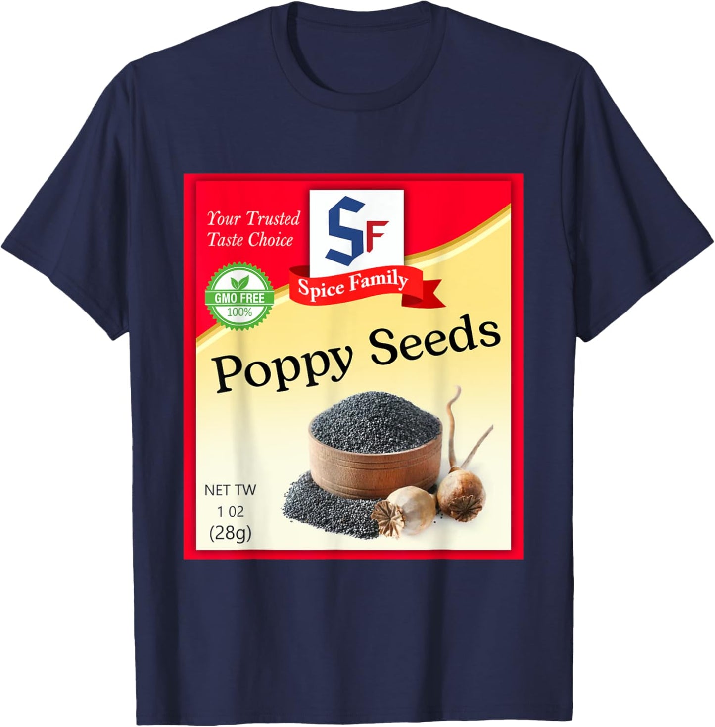 Poppy Seeds Condiment Costume Holiday Spice Costumes T-Shirt - T-Shirt | Navy