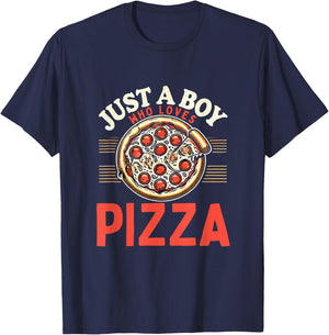 Funny Pizza Lover Foodie Pizza Boys Pizza T-Shirt - T-Shirt | Navy