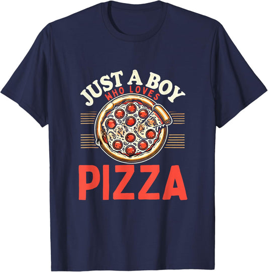 Funny Pizza Lover Foodie Pizza Boys Pizza T-Shirt - T-Shirt | Navy