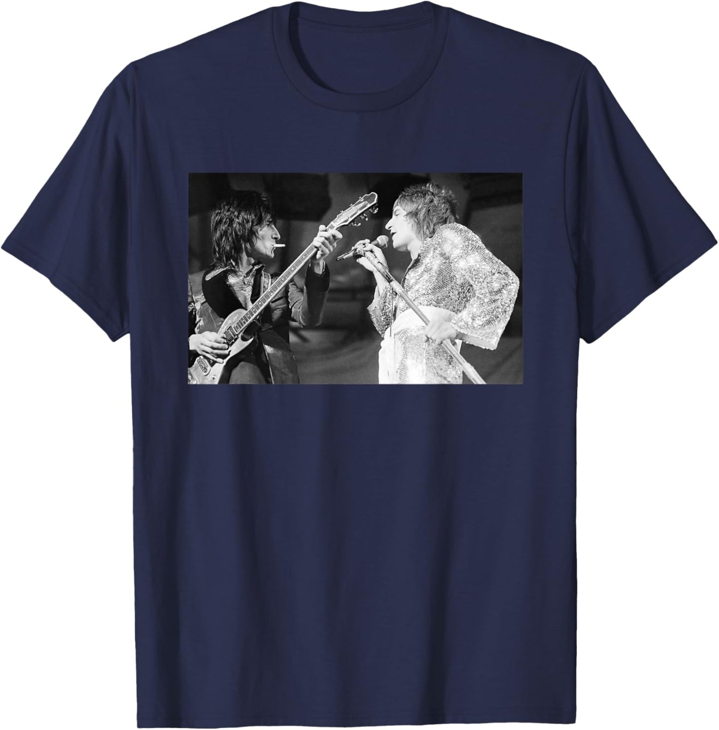 The Faces Ronnie Wood & Rod Stewart Reading Festival 1972 T-Shirt - T-Shirt | Navy