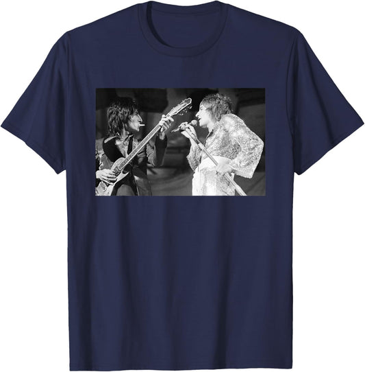 The Faces Ronnie Wood & Rod Stewart Reading Festival 1972 T-Shirt - T-Shirt | Navy
