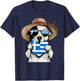 Greece Flag Dog Heart Greek Pride Greek Roots Hellenic T-Shirt - T-Shirt | Navy