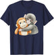 PunchKung The Monkey Holding Plush Friend Viral Meme Graphic T-Shirt - T-Shirt | Navy
