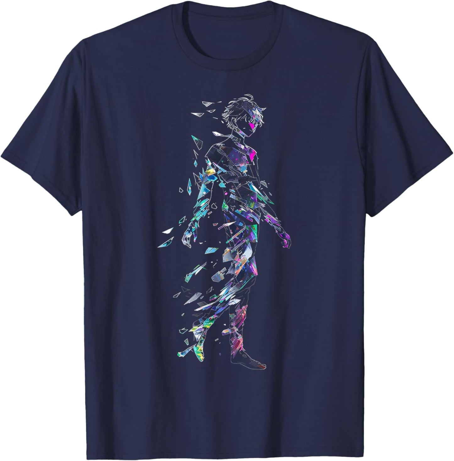 Anime Manga Motif Abstract Art Anime T-Shirt - T-Shirt | Navy