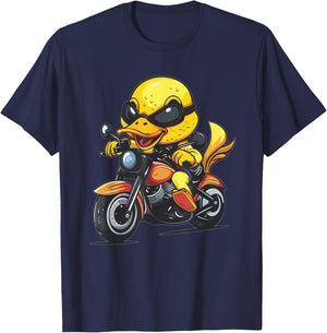 Cute Motorcycle Duck T-Shirt - T-Shirt | Navy