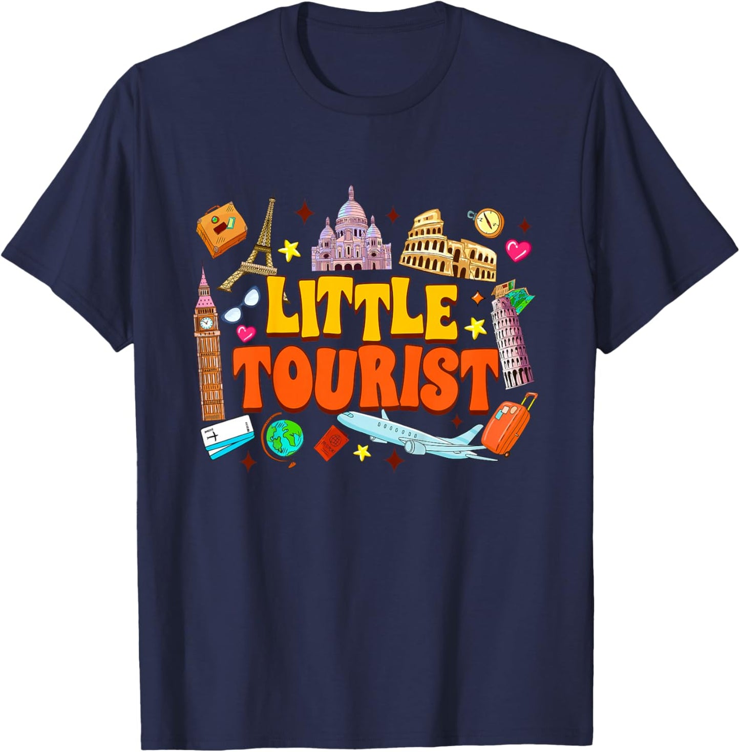 Kids Traveling Lover Europe Vacation London Paris Little Tourist T-Shirt - T-Shirt | Navy