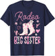 Rodeo Big Sister Pink Boots Disco CowGirl Birthday Party T-Shirt - T-Shirt | Navy