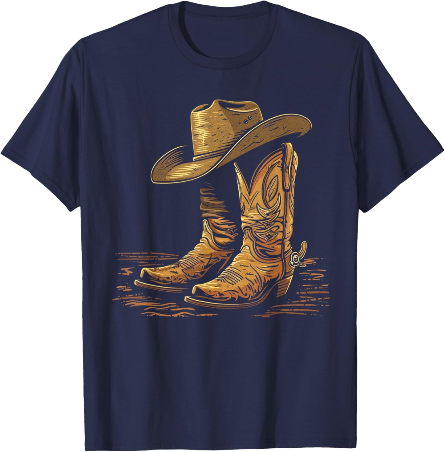 Howdy Cowboy Western Men Rodeo Texas Shirts T-Shirt - T-Shirt | Navy