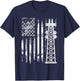 Patriotic Tower Climber Transmissionservie Climbing T-Shirt - T-Shirt | Navy