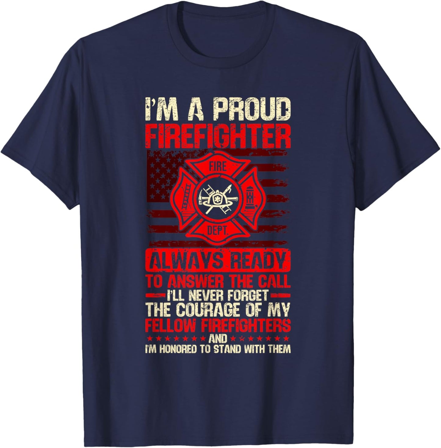 Fireman Funny Firefighter T-Shirt - T-Shirt | Navy