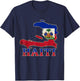 Vintage Haiti Flag Map Haitian Pride Happy Haitian Flag Day T-Shirt - T-Shirt | Navy