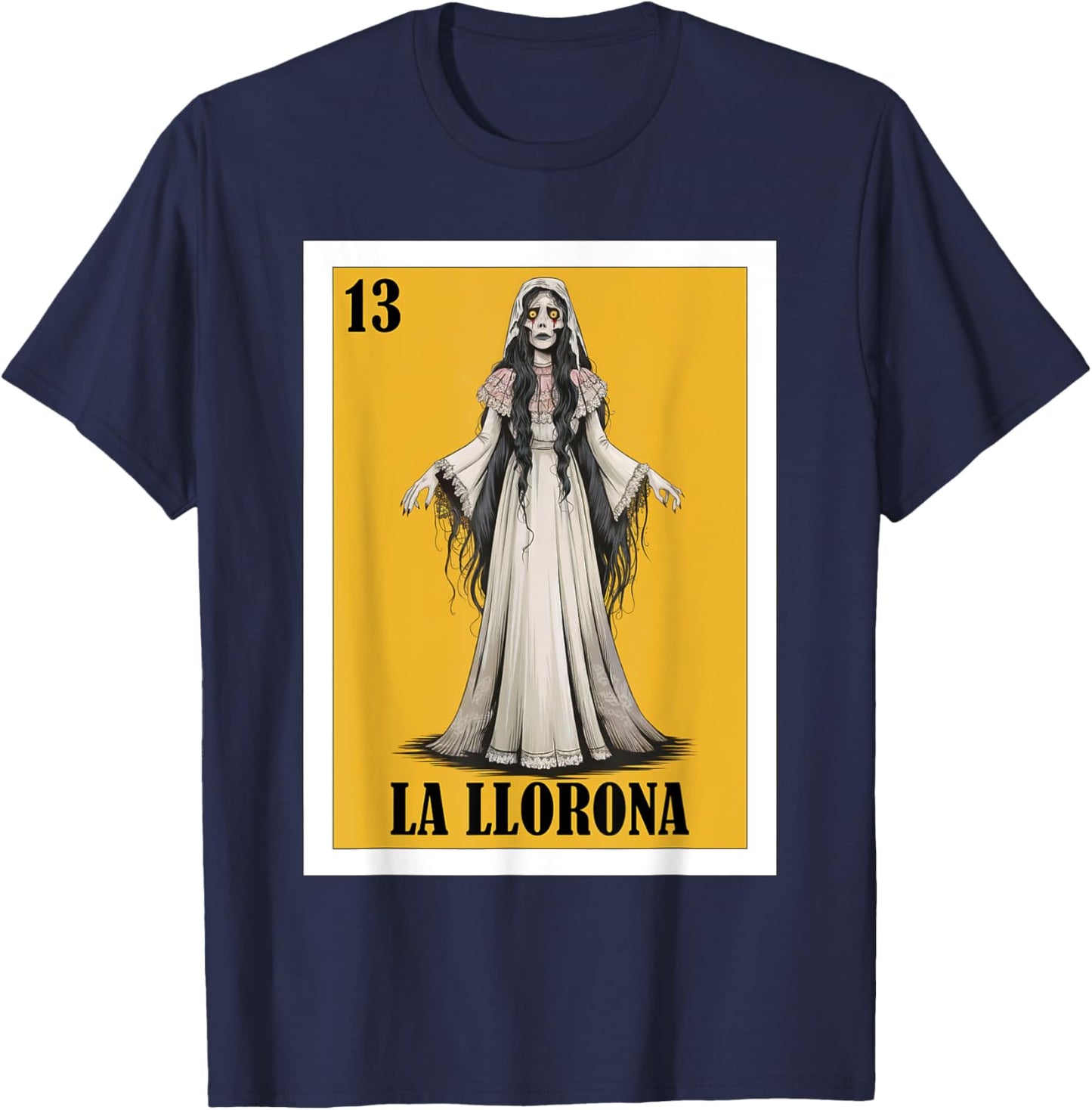 Mexican Halloween or Cinco de Mayo Design - La Llorona T-Shirt - T-Shirt | Navy