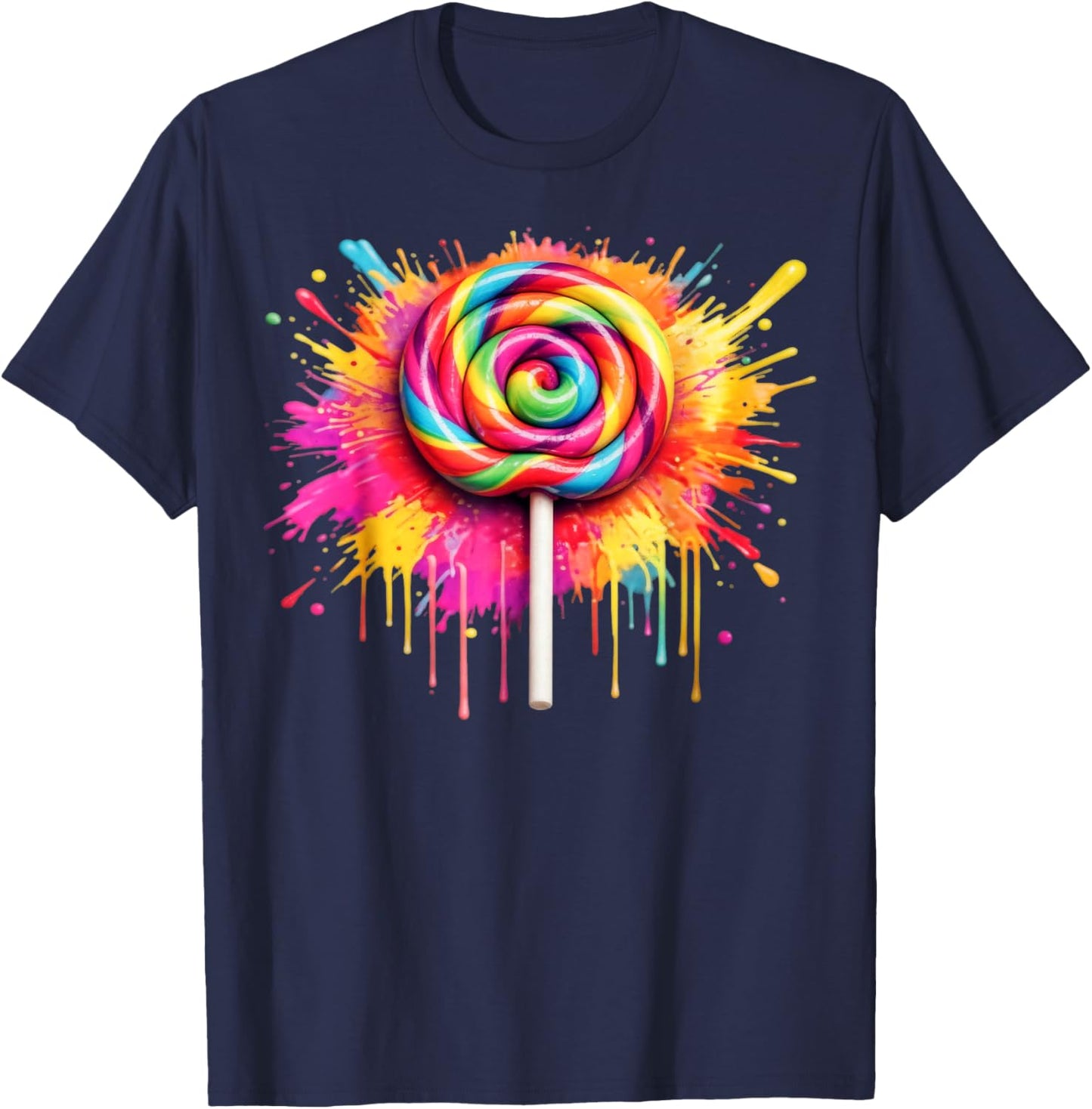 Candy Candy Costume Women's Carnival Lollipop Costume T-Shirt - T-Shirt | Navy
