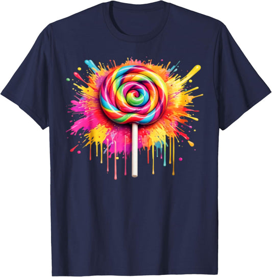 Candy Candy Costume Women's Carnival Lollipop Costume T-Shirt - T-Shirt | Navy