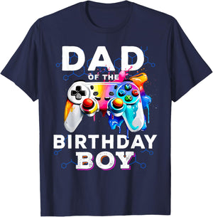 Dad of The Birthday Boy Video Game Gaming Birthday Party Men T-Shirt - T-Shirt | Navy