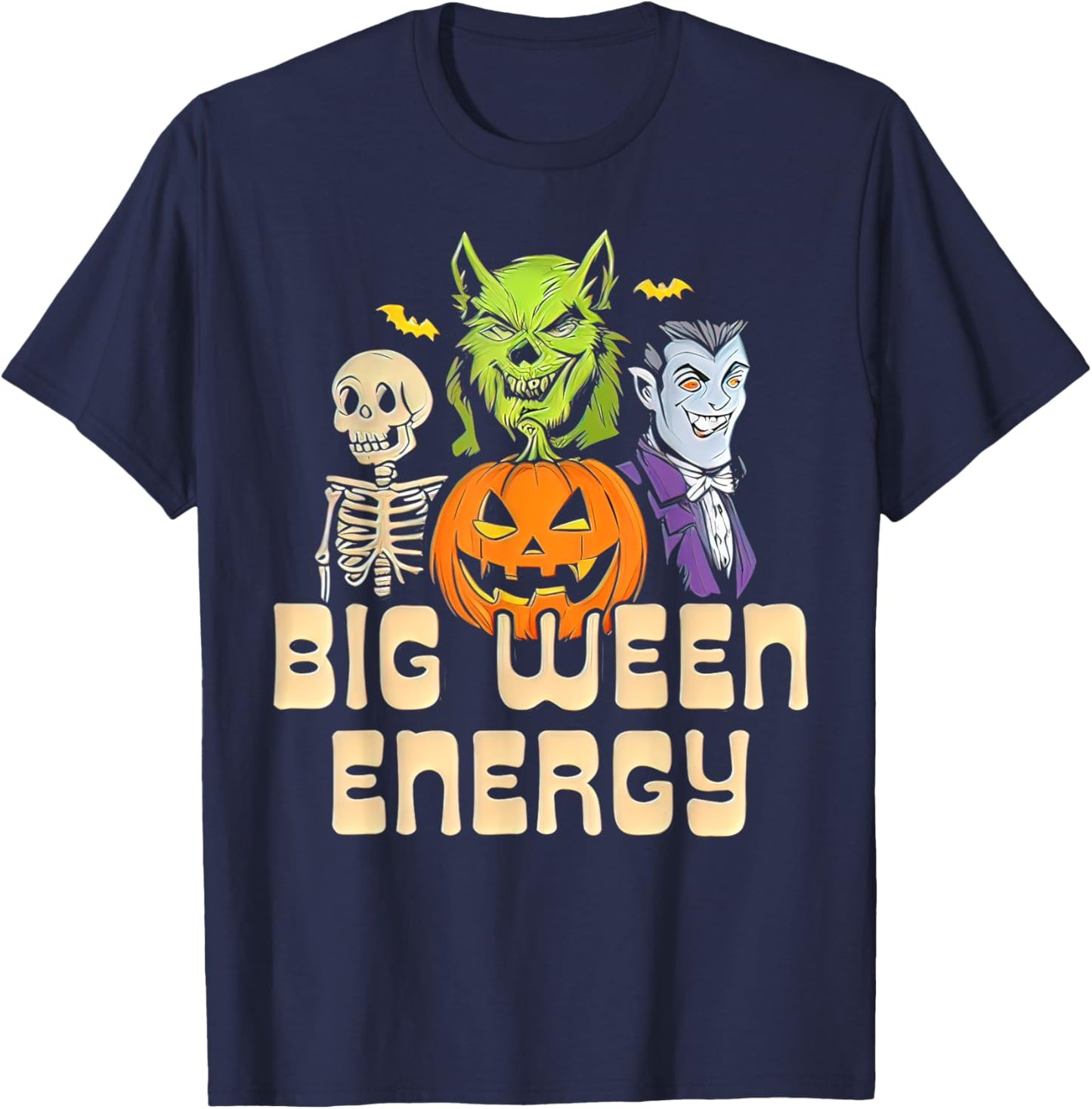 Halloween Big Ween Energy T-Shirt - T-Shirt | Navy