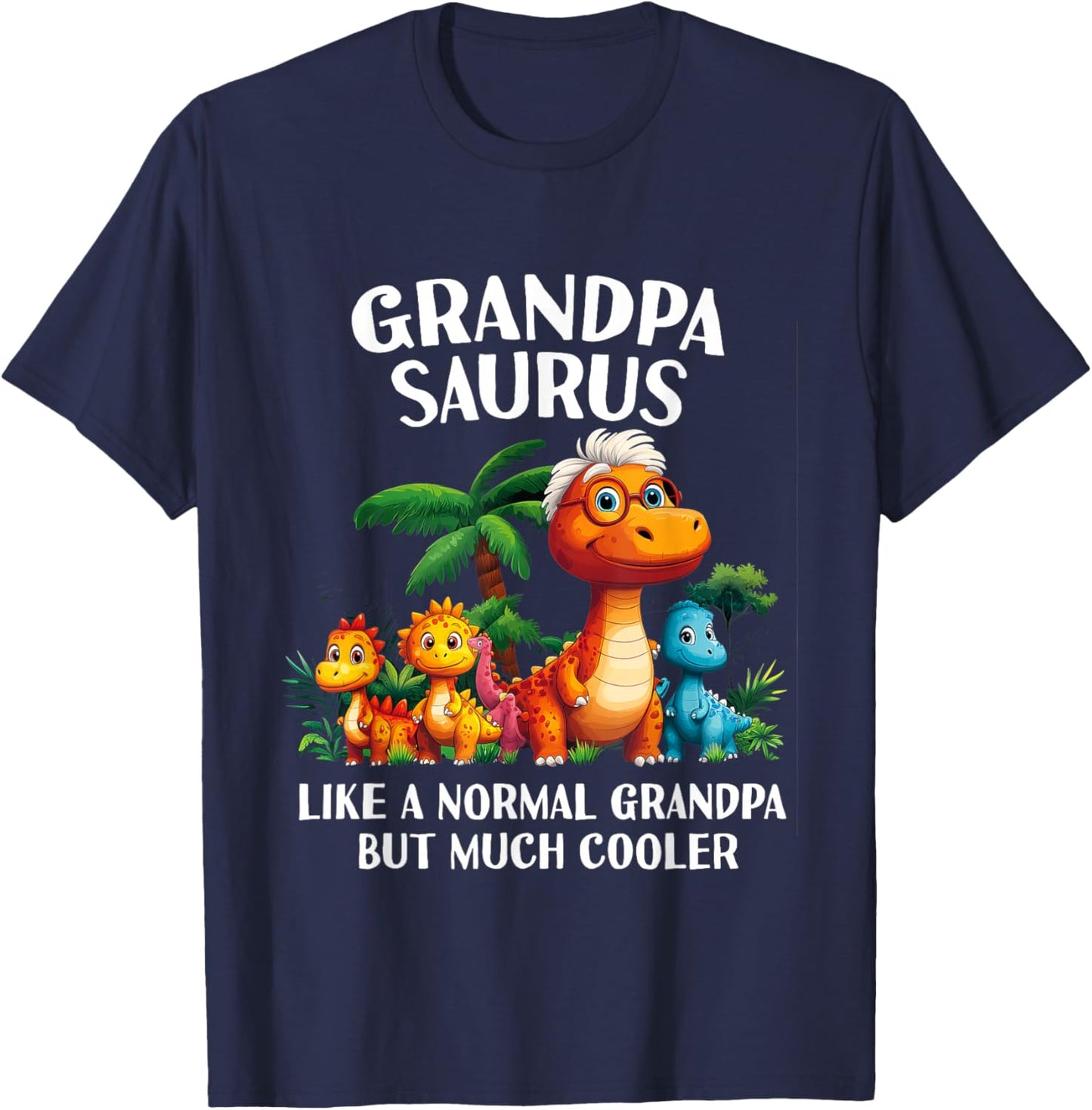 Grandpasaurus Grandpa Saurus Grandfather Men Matching Family T-Shirt - T-Shirt | Navy