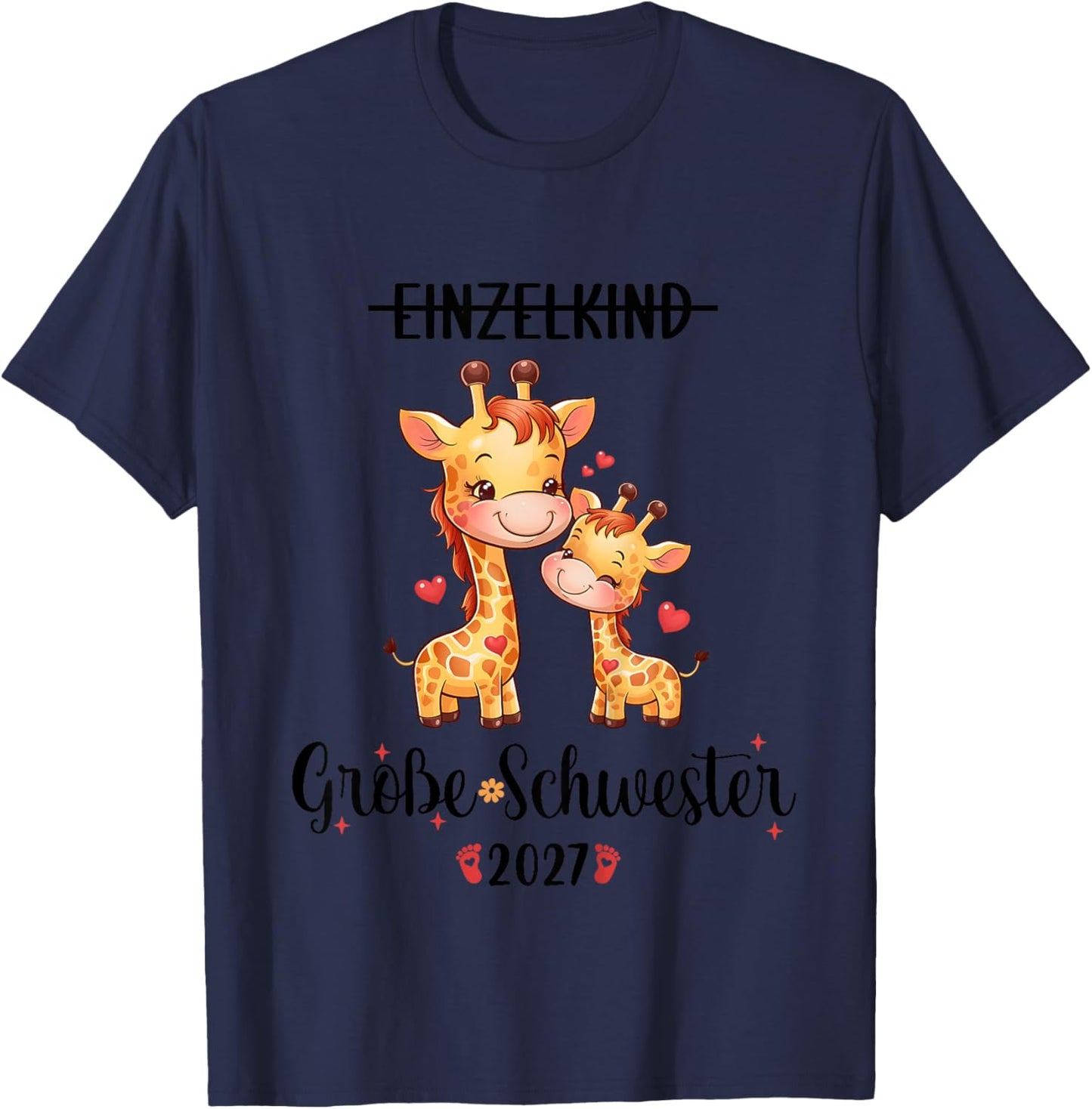 Kinder Große Schwester 2027 Einzelkind Big Sister 2027 T-Shirt - T-Shirt | Navy