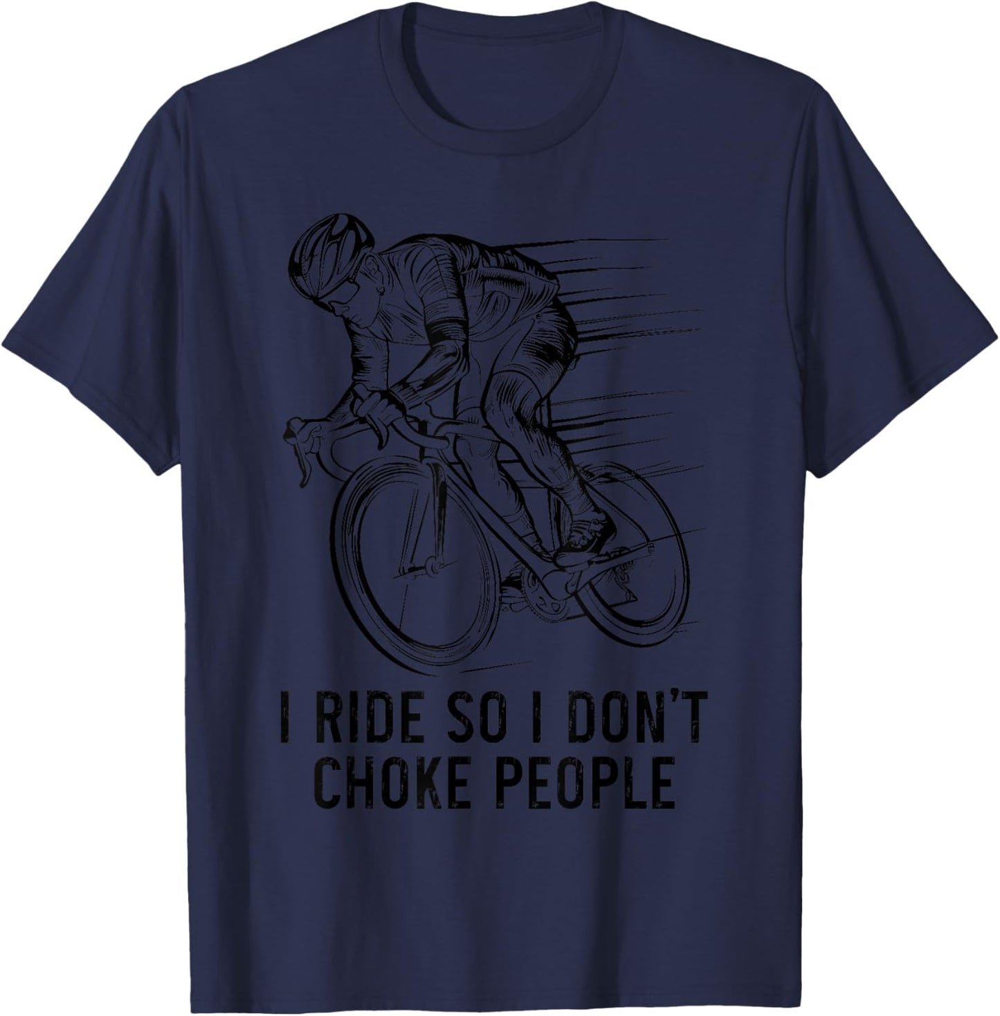 Cycling Road Bike Funny Bicycle Cyclist T-Shirt - T-Shirt | Navy