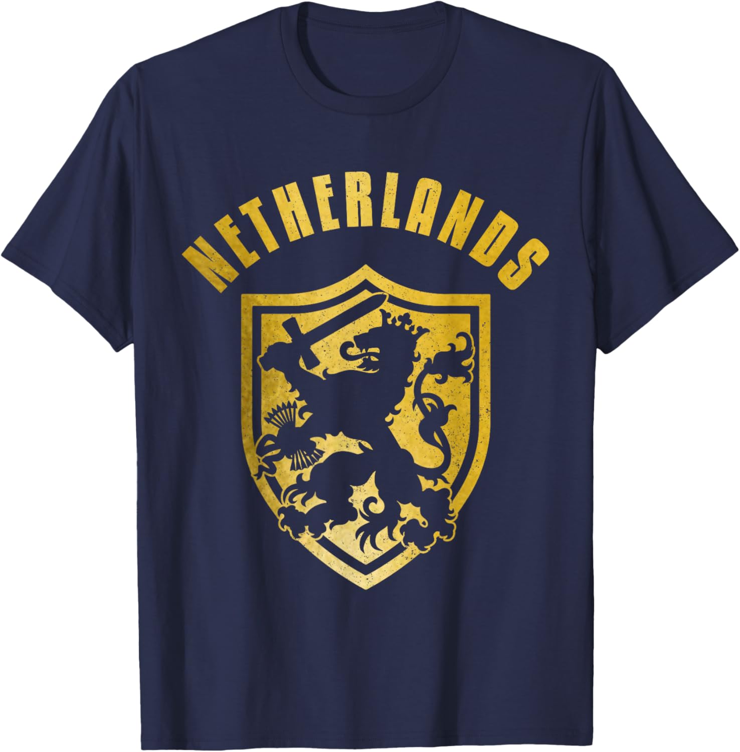 Nederland Netherlands Lion Dutch Holland Vintage T-Shirt - T-Shirt | Navy