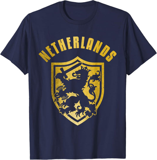 Nederland Netherlands Lion Dutch Holland Vintage T-Shirt - T-Shirt | Navy